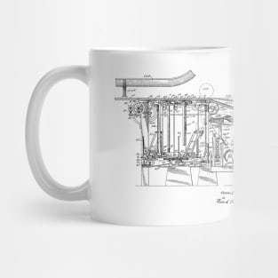 Automatic Bowling Mechanism Vintage Patent Hand Drawing Mug